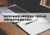 农村宽9米进深12米房屋设计（面宽10米进深9米农村自建房子设计）