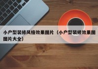 小户型装修风格效果图片（小户型装修效果图图片大全）