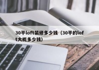 30平loft装修多少钱（30平的loft大概多少钱）