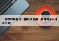 一般农村房屋设计图纸平面图（农村房子设计图平方）